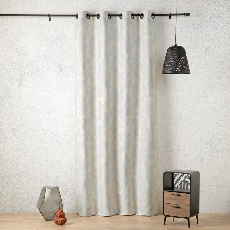 Tenda jacquard geometrica dalla texture retrò