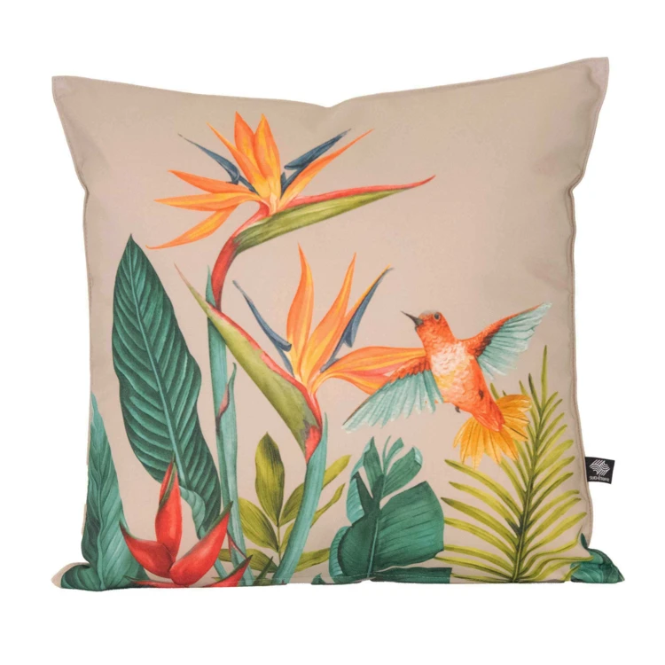 Coussin extérieur décoratif à motif exotique