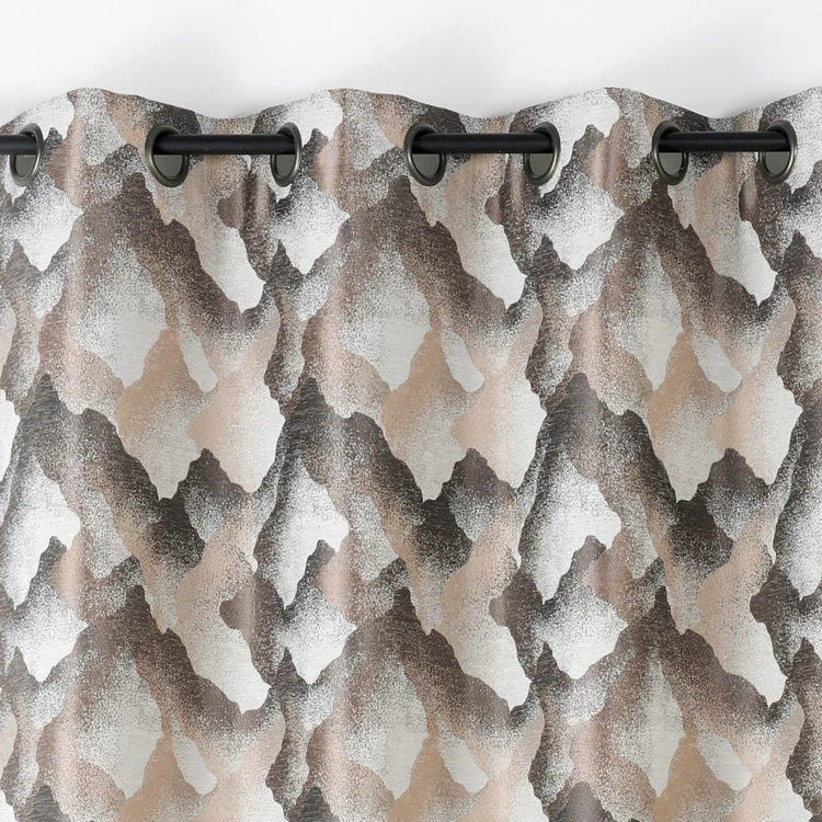 Rideau jacquard à oeillets motif minéral