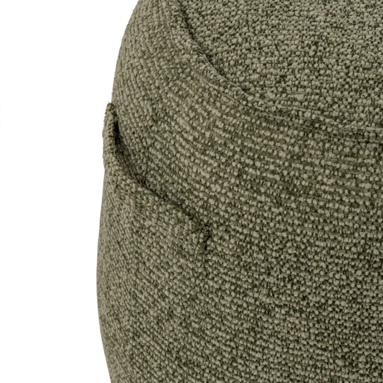 POUF ALEX CONTREPLAQUÉ/TISSU MARRON/ÉCRU