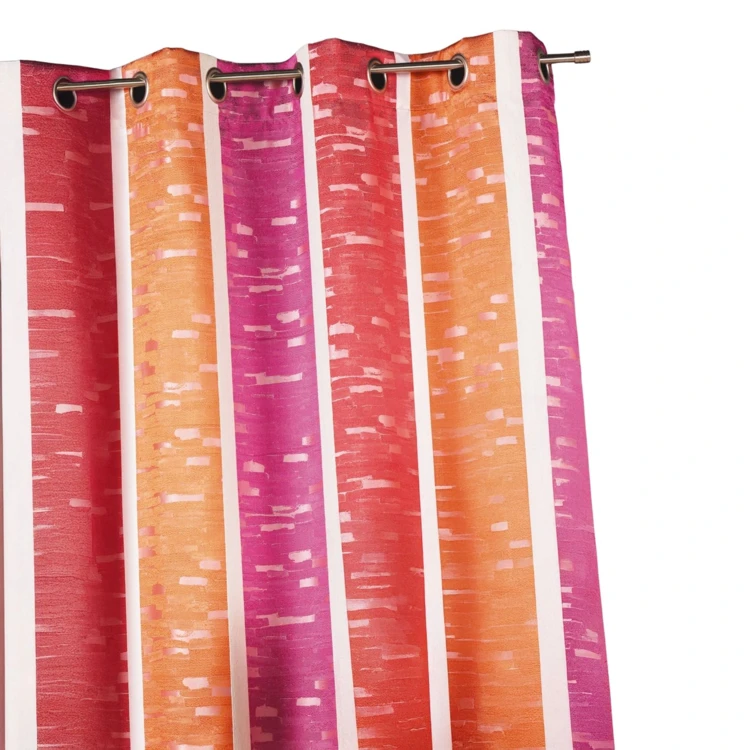 Rideau en jacquard design à rayures verticales