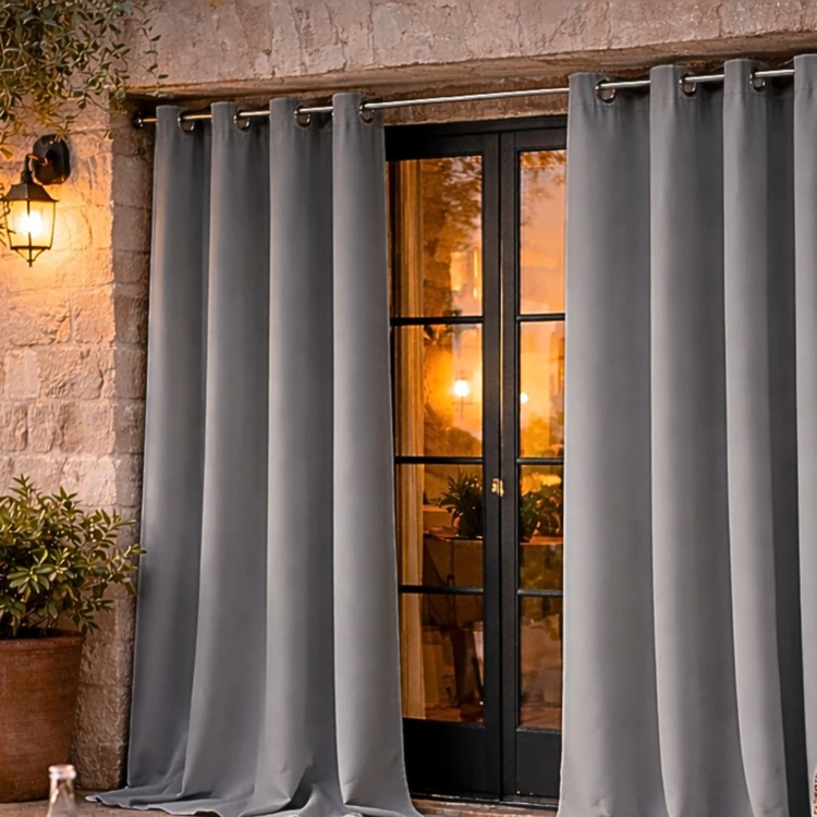 Rideau d'extérieur en tissu déperlant