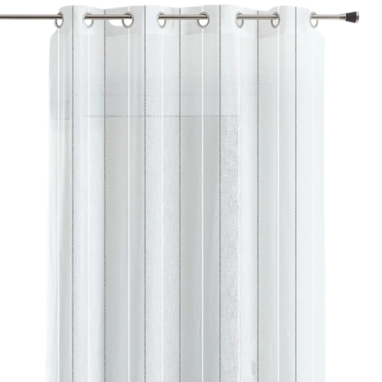 Voilage  léger à fines rayures argentées