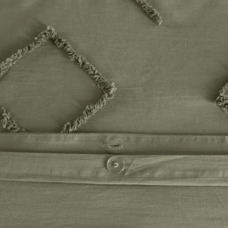 Bettwäsche-Set aus Baumwolle mit getuftetem geometrischem Muster