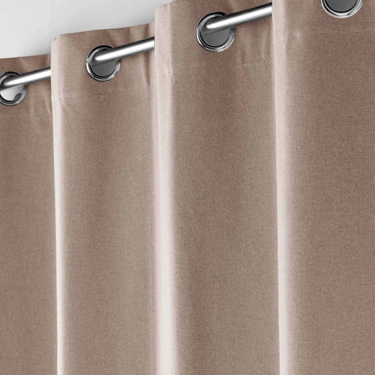 Rideau court occultant, isolant thermique et phonique en chambray