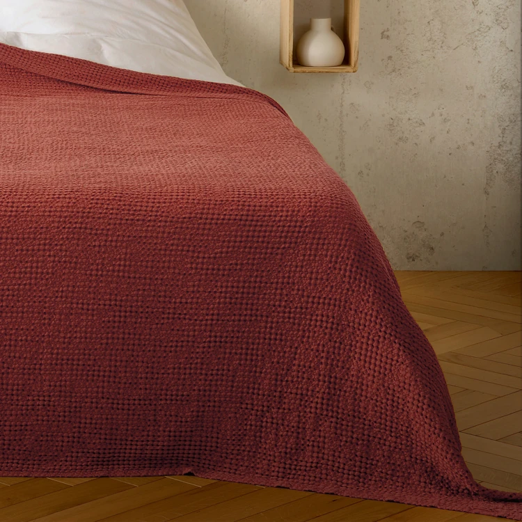 Plaid en coton nid d’abeille