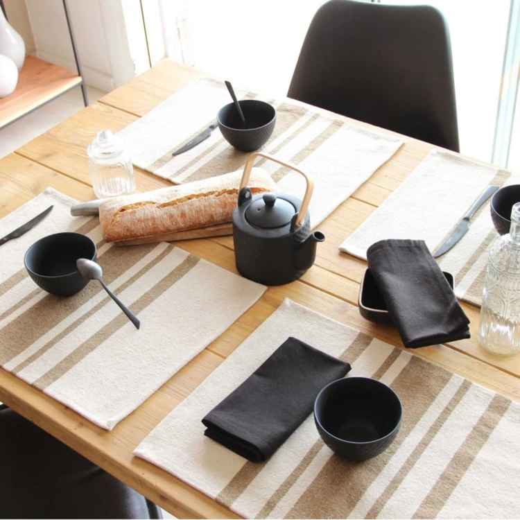Lot de 4 Sets de table coton épais Rustique