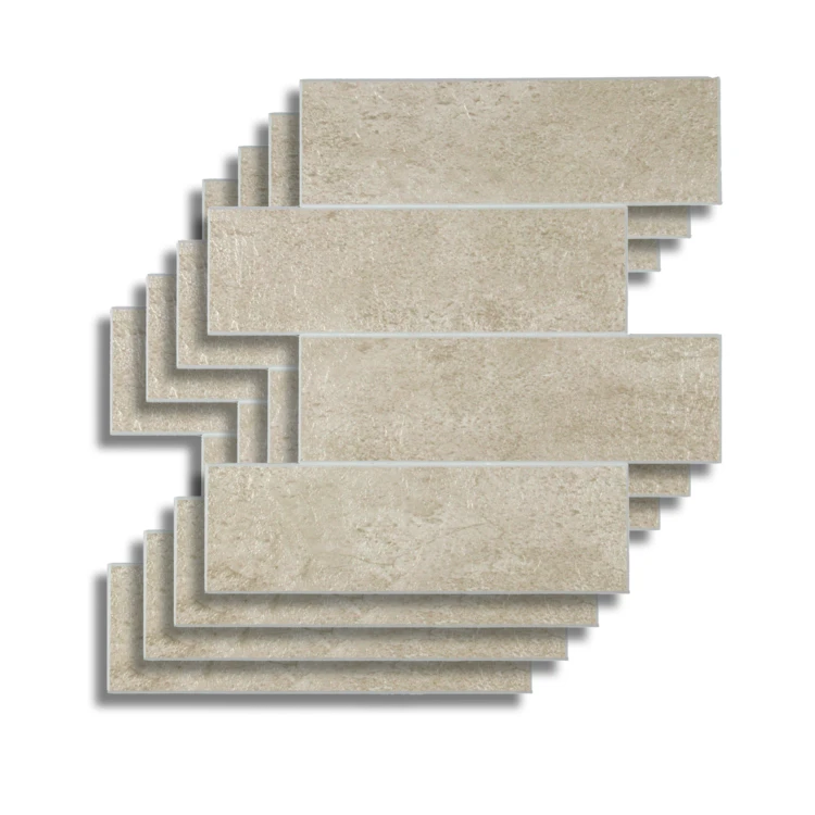 Zelfklevende 3D-wandpanelen met steeneffect, 4 stuks