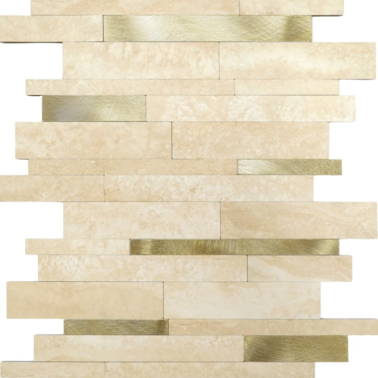 Crédence adhésive murale 3D motif lamelles 4 pièces