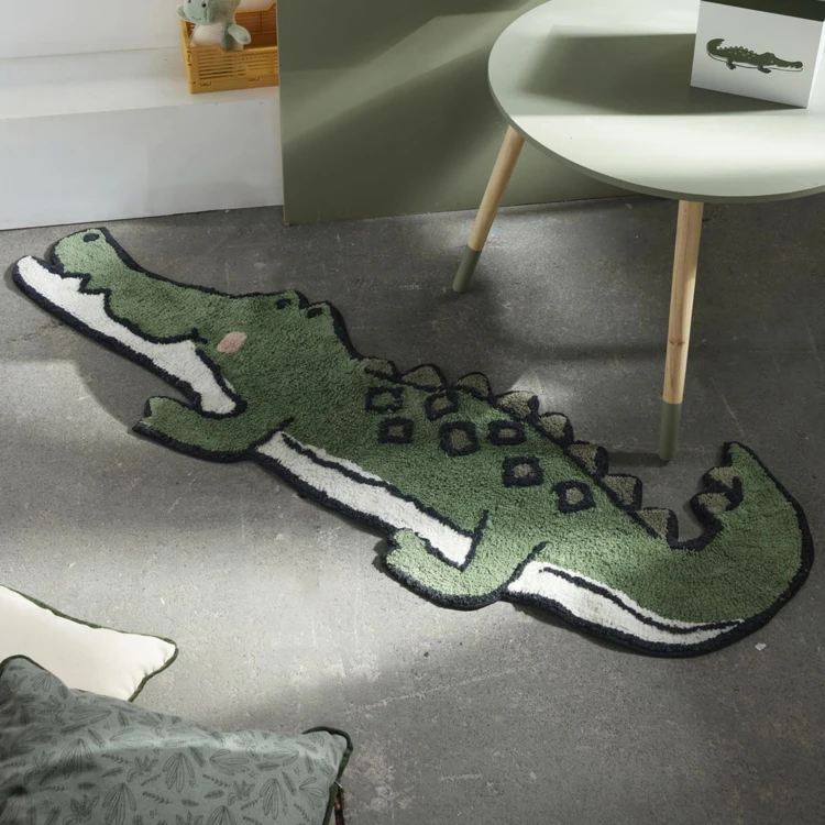 Alfombra cocodrilo de algodón con efecto tufting