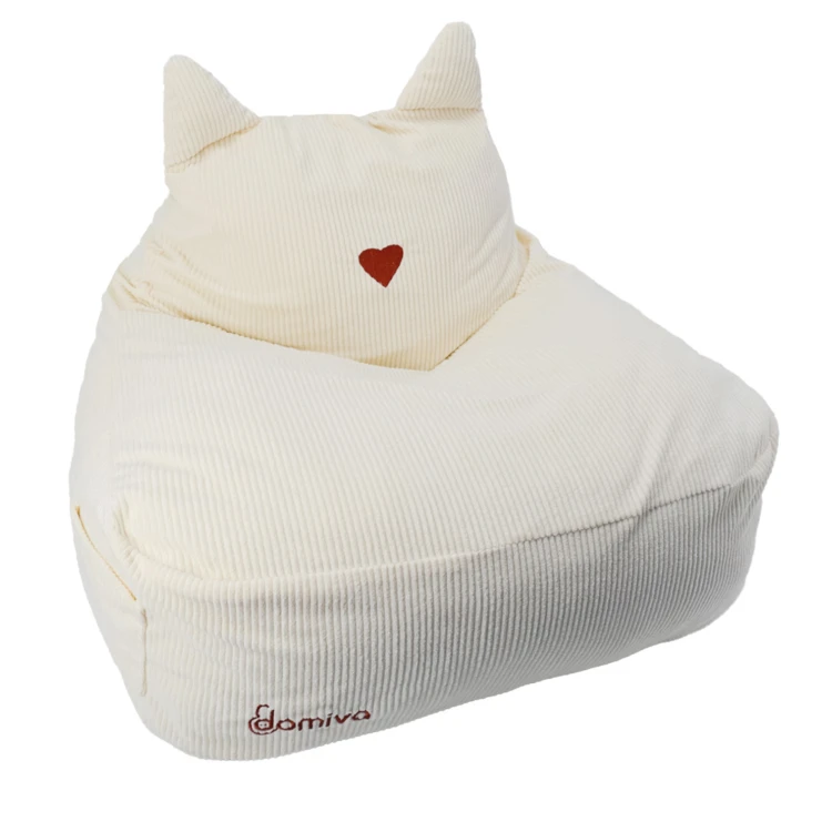 Sillón infantil de terciopelo con orejas de felino