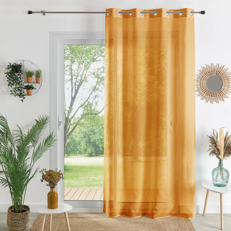 Voilage uni à oeillets grande largeur