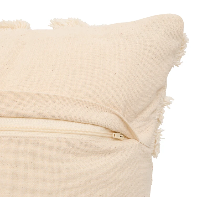 Coussin décoratif tufté en coton à motifs en relief