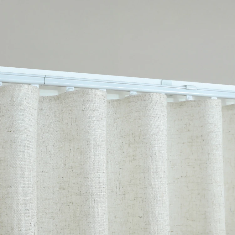 Kit rail ajustable avec voilage tamisant en lin à plis