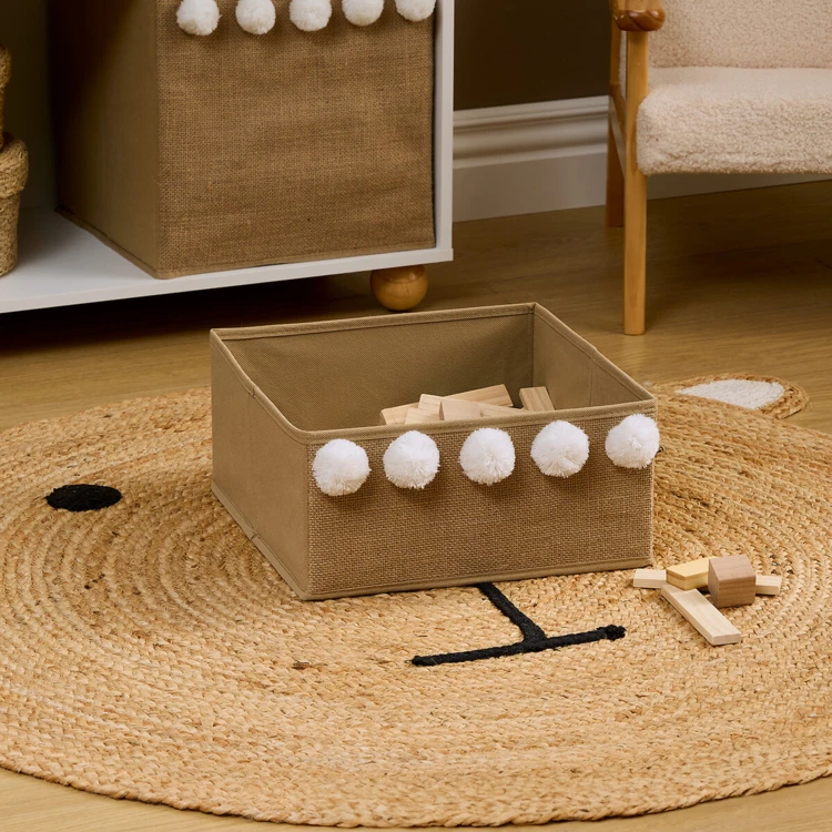 Boîte de rangement pliable avec pompons