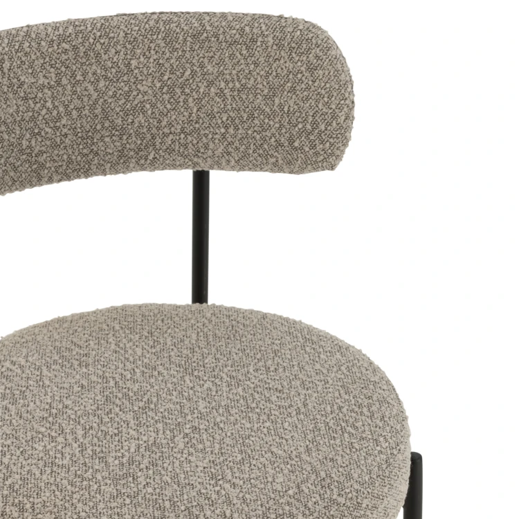 Silla de bar de metal con tejido bouclé