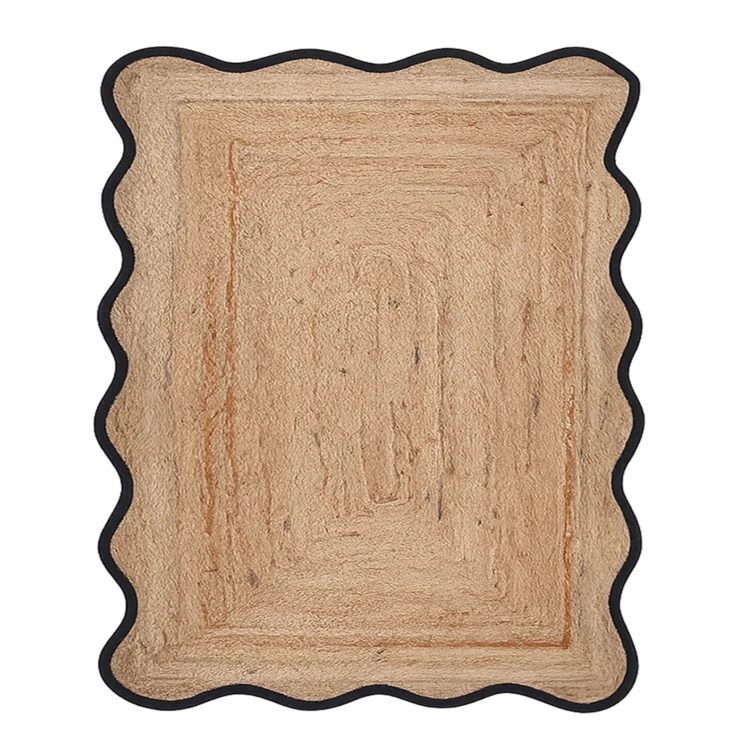Tapis de salon tressé avec finition ondulée