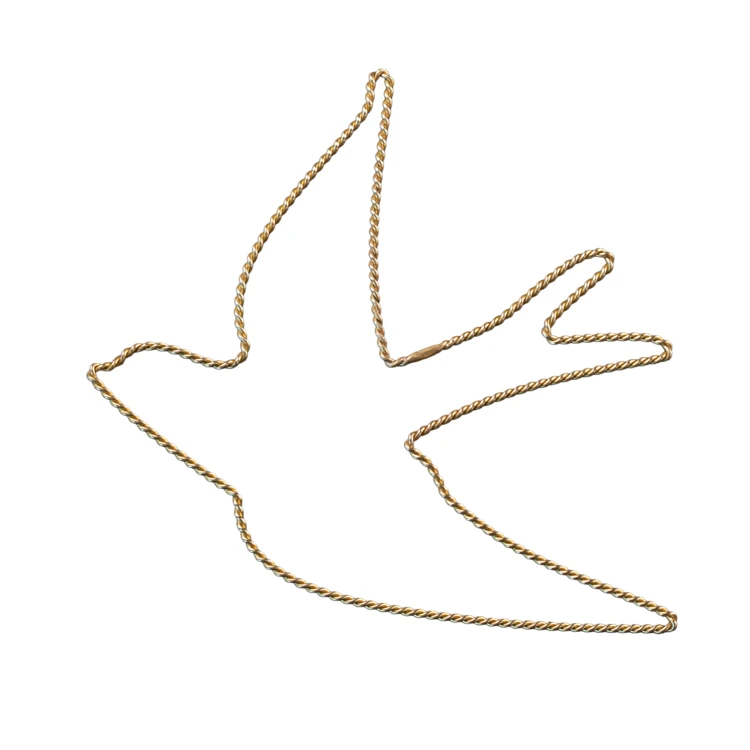 Déco murale Hirondelle fil laiton torsadé