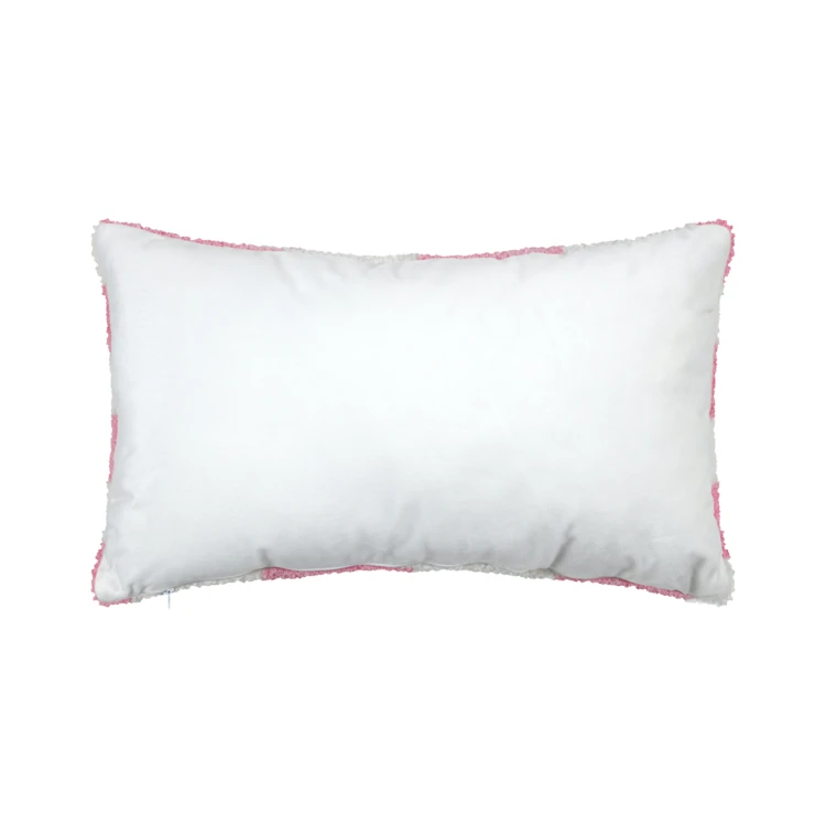 Coussin rectangulaire en bouclette à motif damier