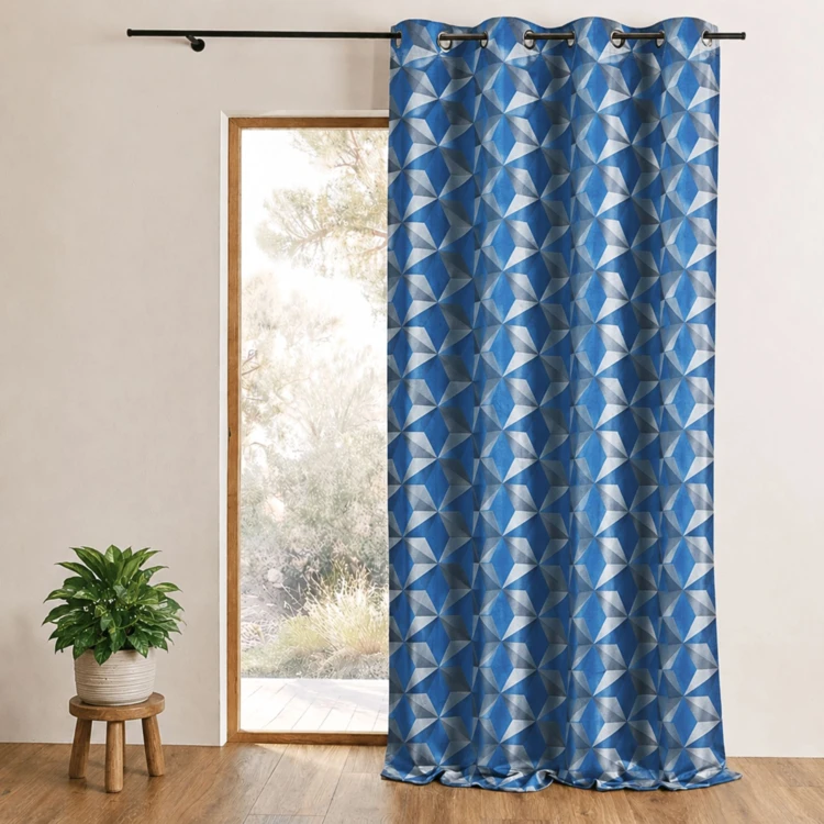 Cortina en jacquard con estampados geométricos