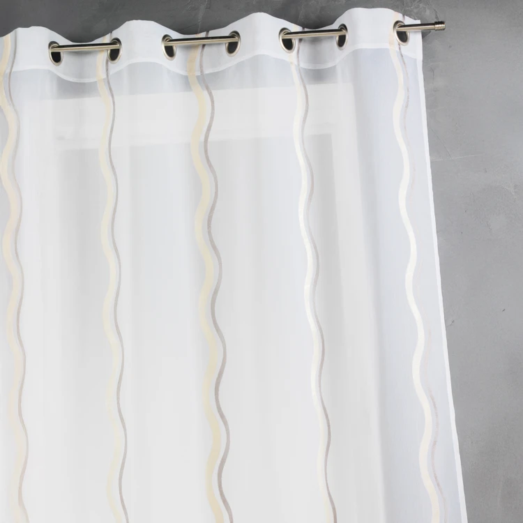 Visillo en jacquard con rayas verticales onduladas