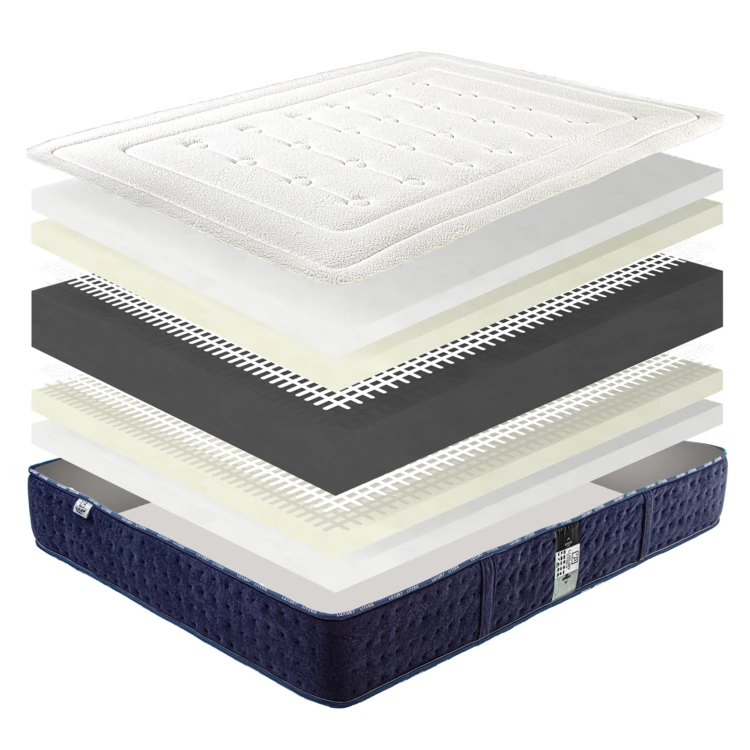 Set aus 24 cm Schaumstoffmatratze und weißem Lattenrost