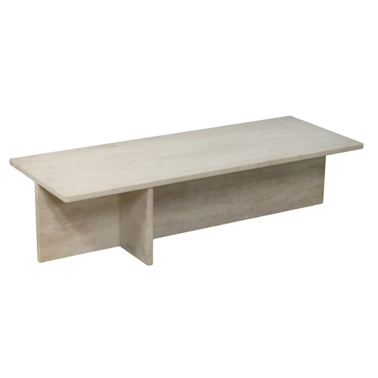 Table basse longue travertin