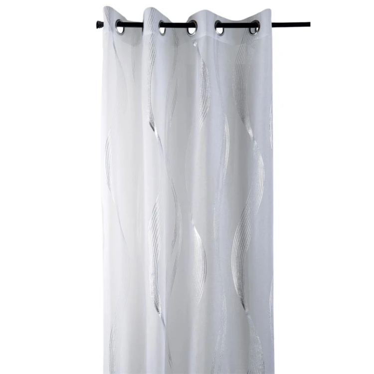 Voilage rayures ondulées métalisées