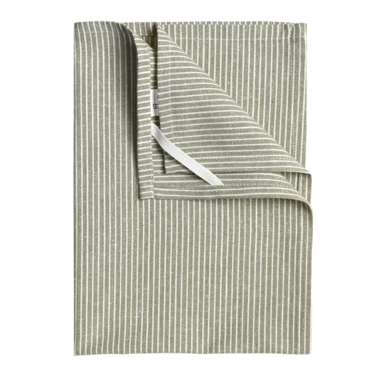 Paño de cocina de algodón con finas rayas tejidas