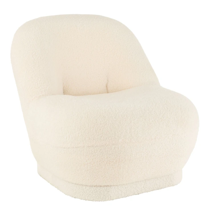 Fauteuil moelleux velours effet bouclette