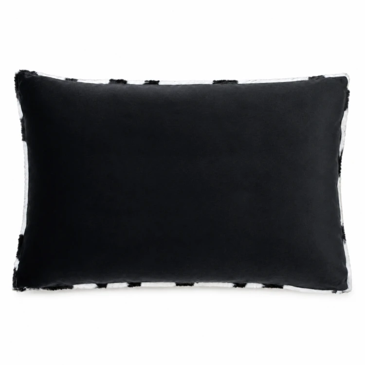 Coussin garni à motif zèbre avec dos en velours