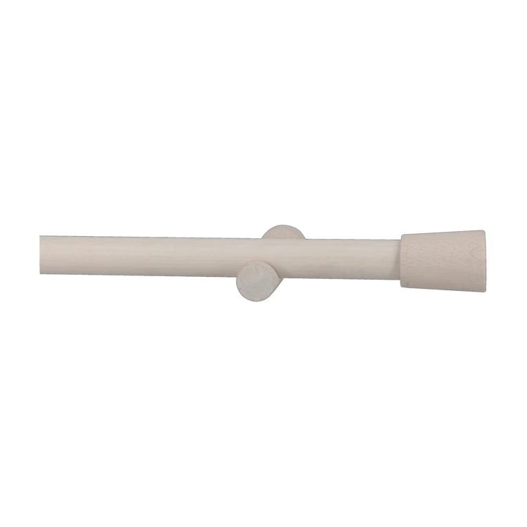 Kit tringle à rideaux en bois avec embout conique D28mm