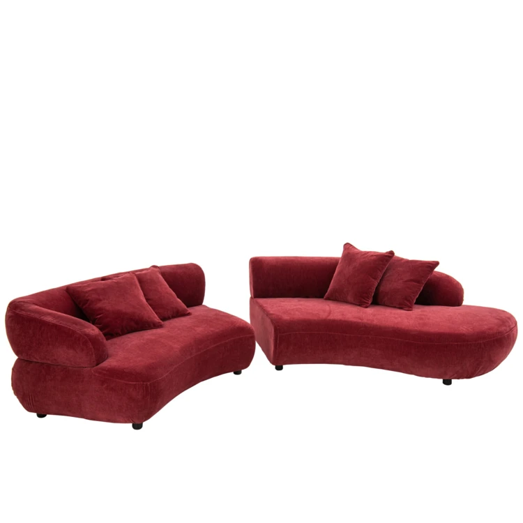 Canapé 4 places avec 4 coussins en contreplaqué et tissu