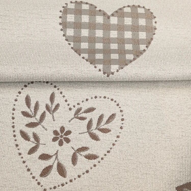 Tissu jacquard à motifs cœurs