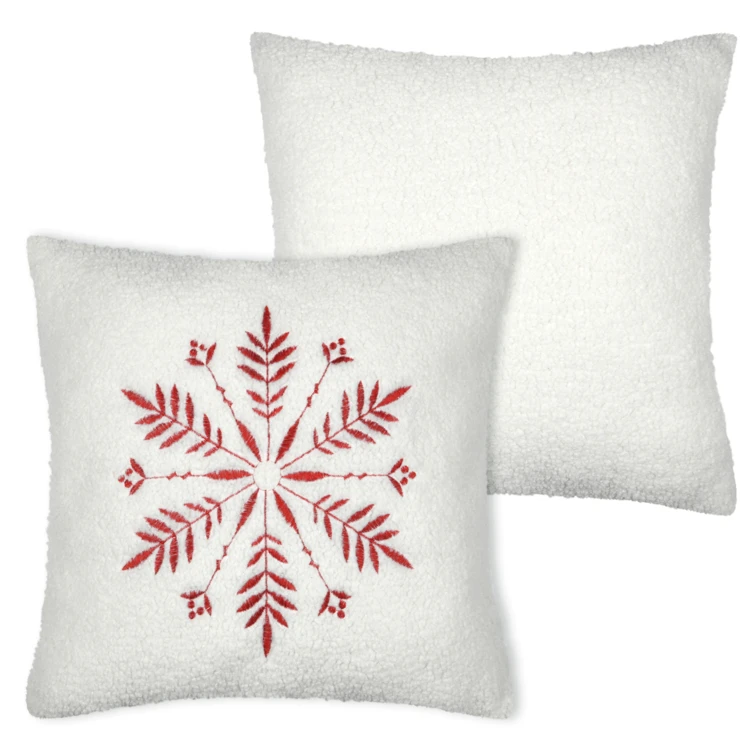 Coussin effet bouclette avec motif flocon