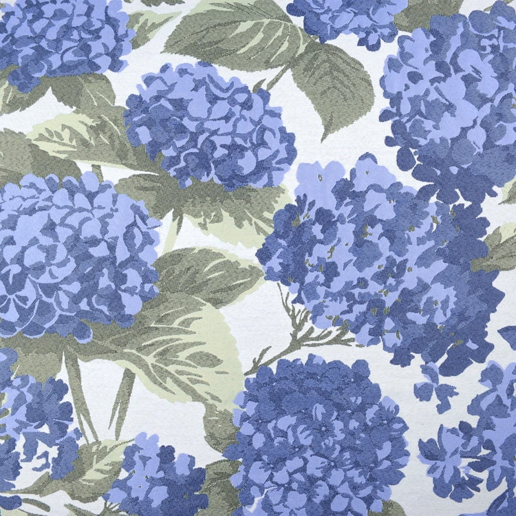 Rideau jacquard à motif hortensia