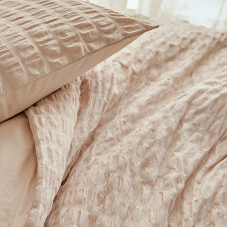 Parure de lit 3 pièces à rayures plissées