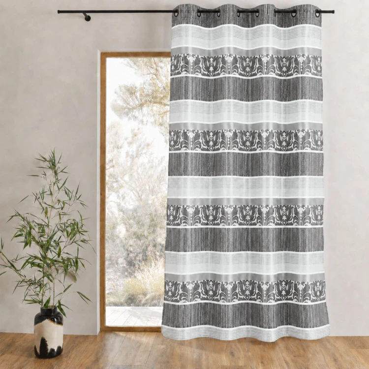 Rideau en jacquard à rayures horizontales colorées
