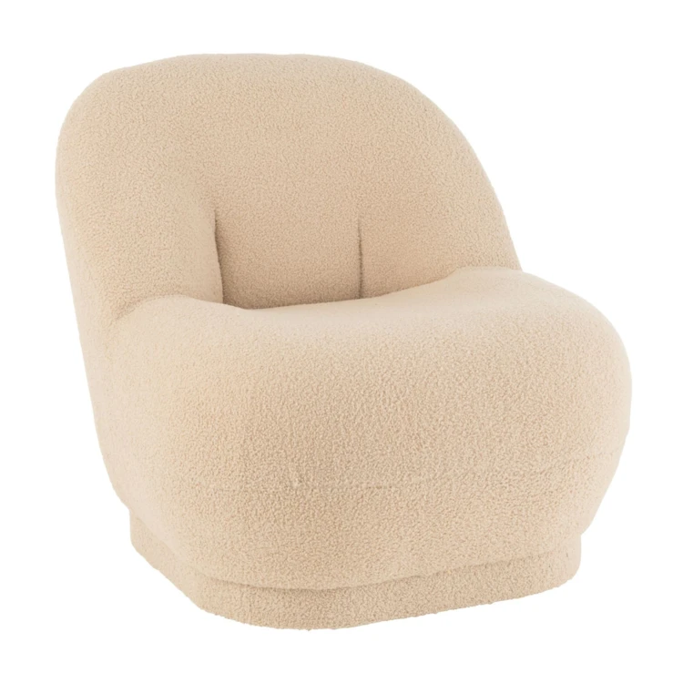 Fauteuil moelleux velours effet bouclette