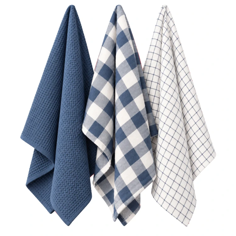 3er-Set Küchentücher mit Vichy-Muster