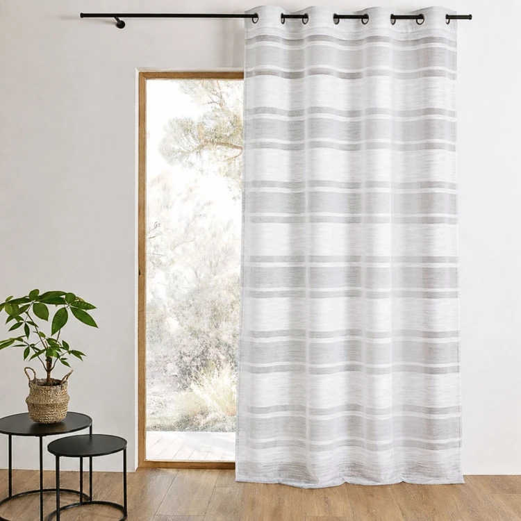 Voilage en jacquard à rayures horizontales