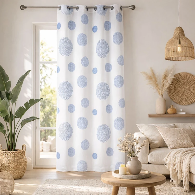 Voilage motif rond impression magnétique