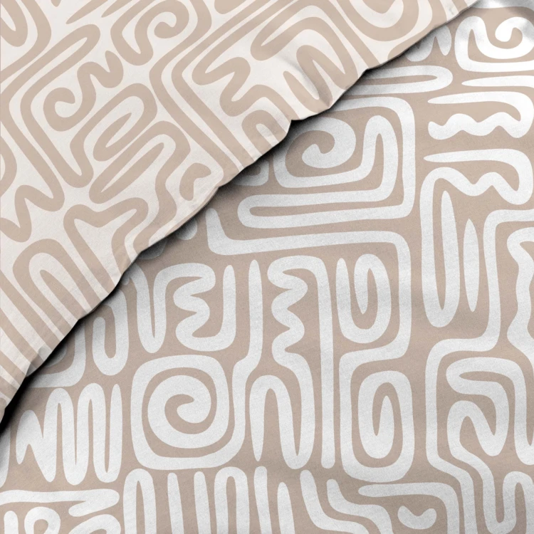 Parure de lit 3 pièces en coton à motif géométrique housse + taies