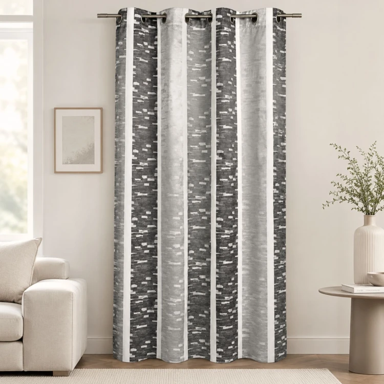 Rideau en jacquard design à rayures verticales