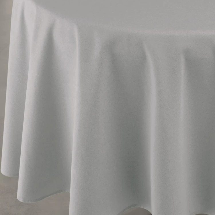 Nappe déperlante anti-taches effet lin pour table ronde