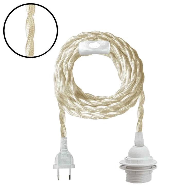 Suspension douille baladeuse avec câble torsadé 3 mètres