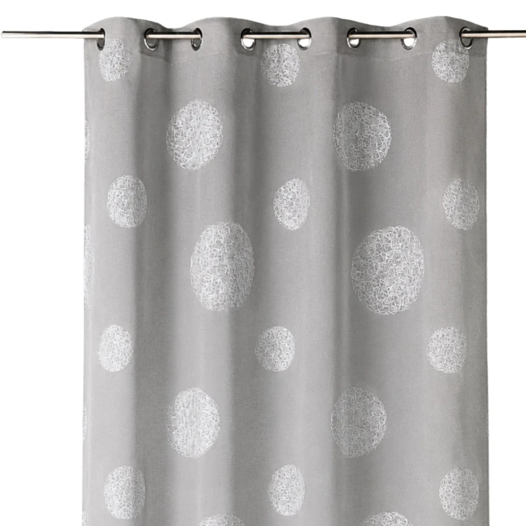 Voilage en Etamine Brodé ronds fils lurex brillants