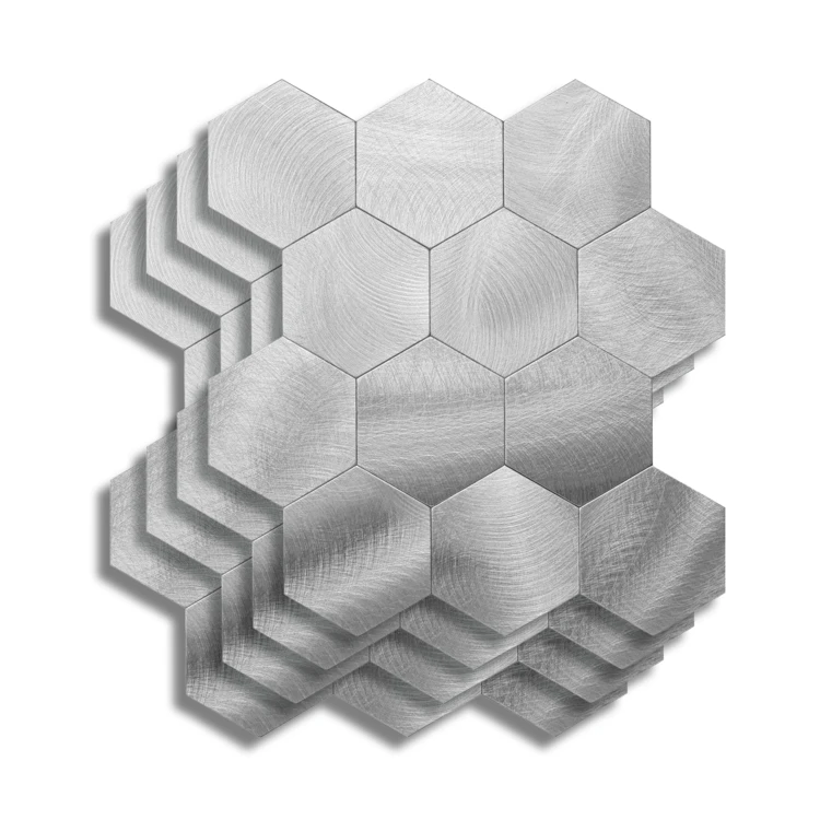 Crédence adhésive murale 3D effet carrelage hexagonal 4 pièces