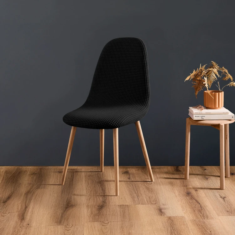 Housse de chaise scandinave extensible en tissu gaufré