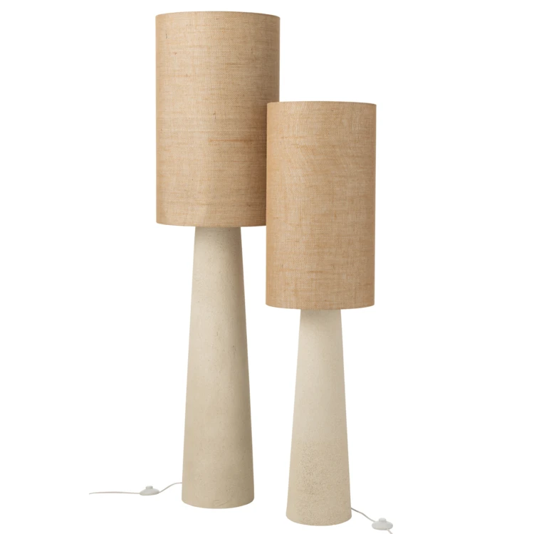Lampadaire en jute et fibre de verre
